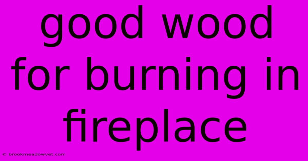 Good Wood For Burning In Fireplace