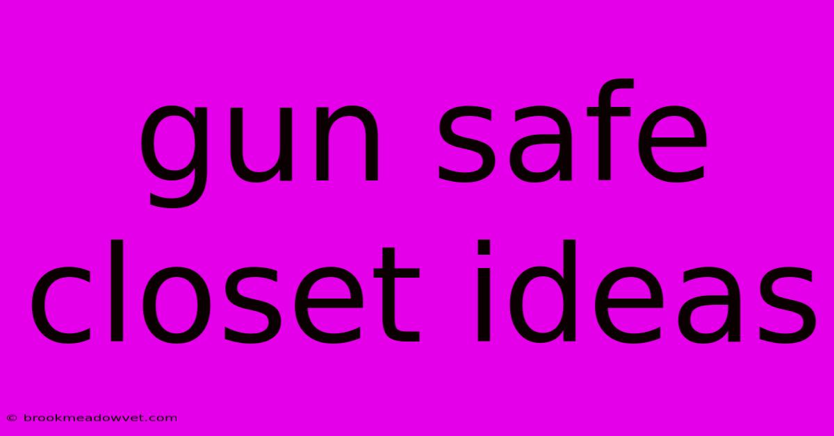 Gun Safe Closet Ideas