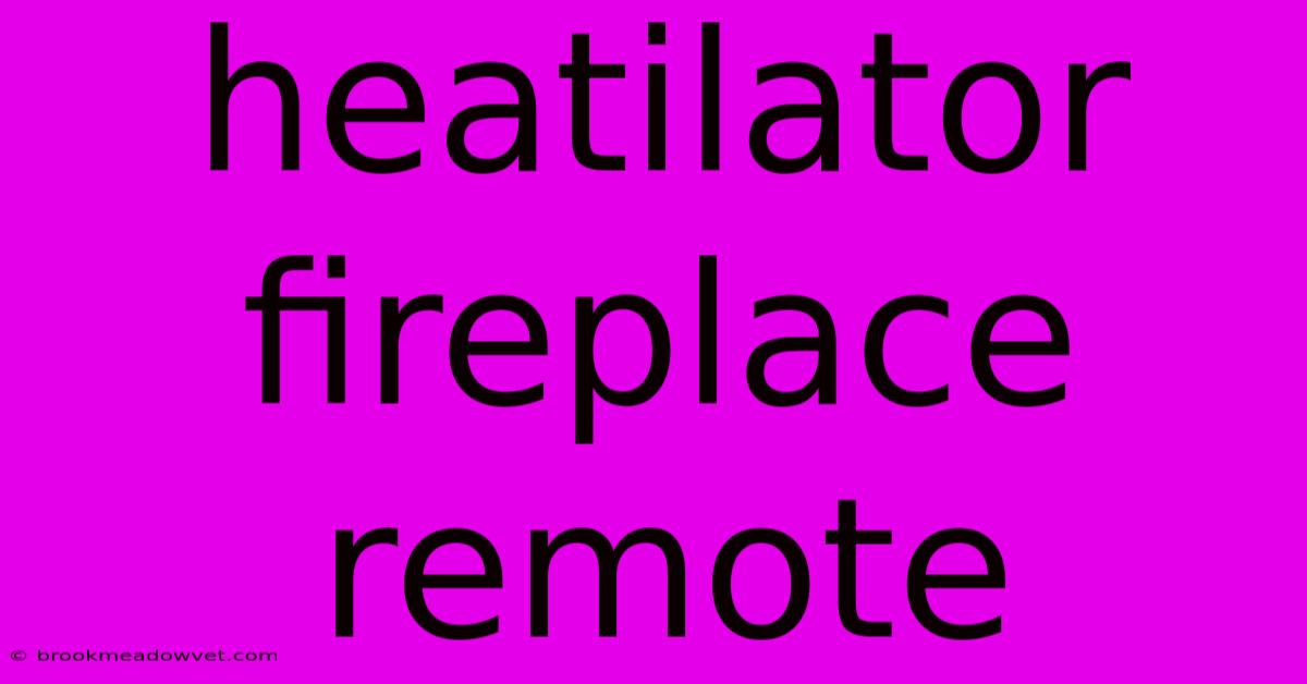 Heatilator Fireplace Remote