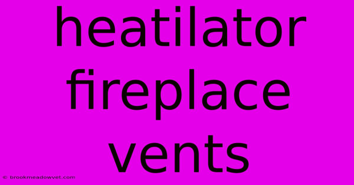 Heatilator Fireplace Vents