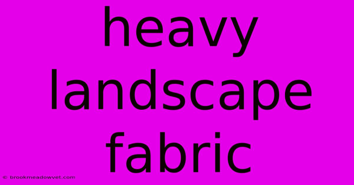 Heavy Landscape Fabric