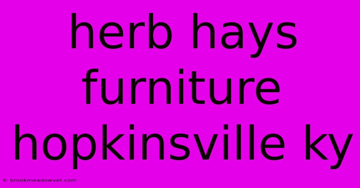 Herb Hays Furniture Hopkinsville Ky