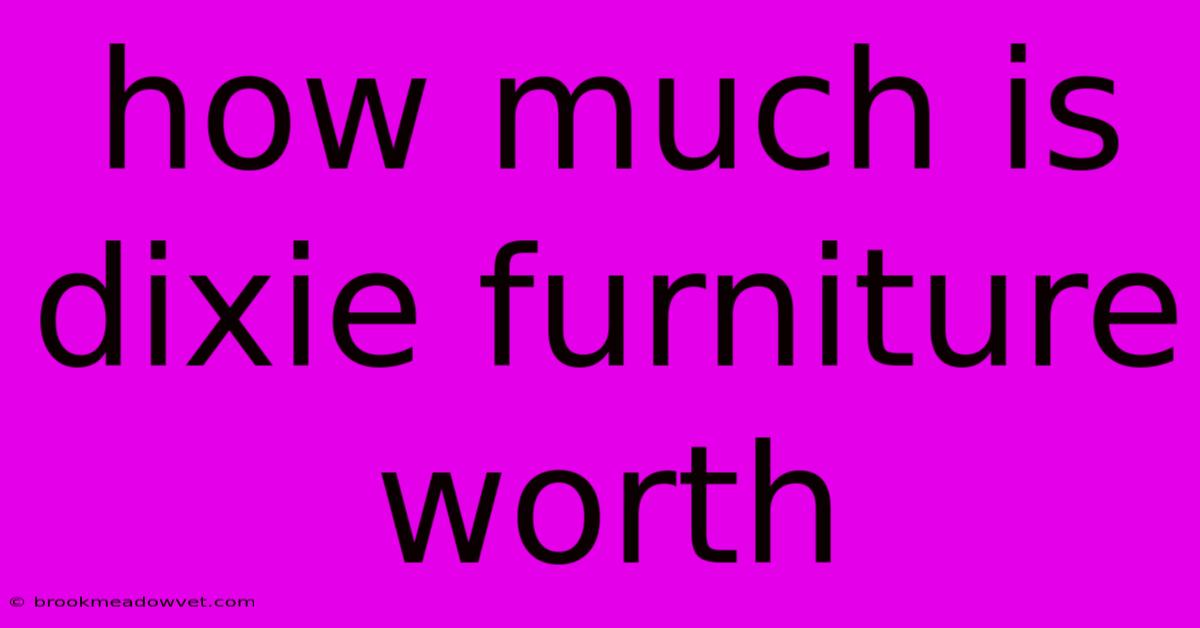 How Much Is Dixie Furniture Worth