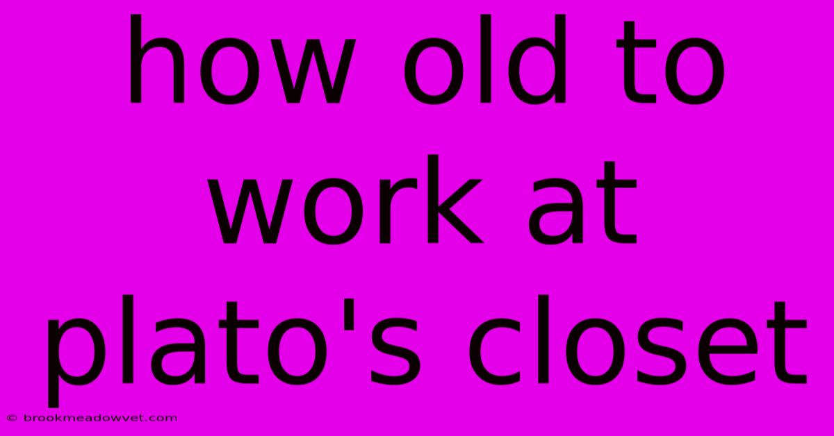 How Old To Work At Plato's Closet