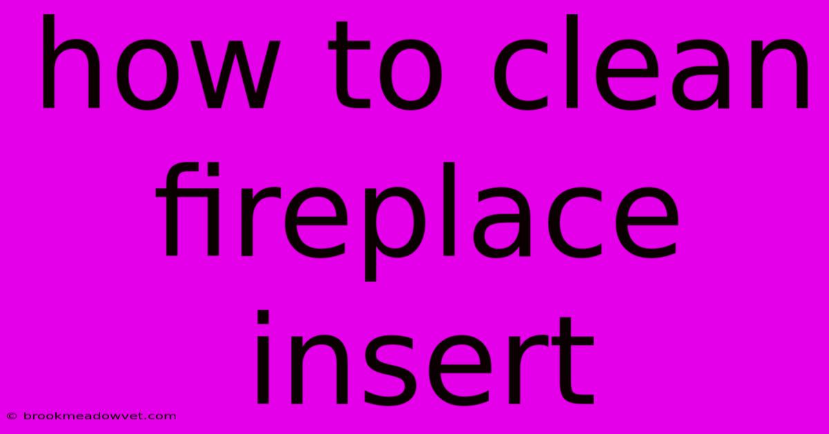 How To Clean Fireplace Insert