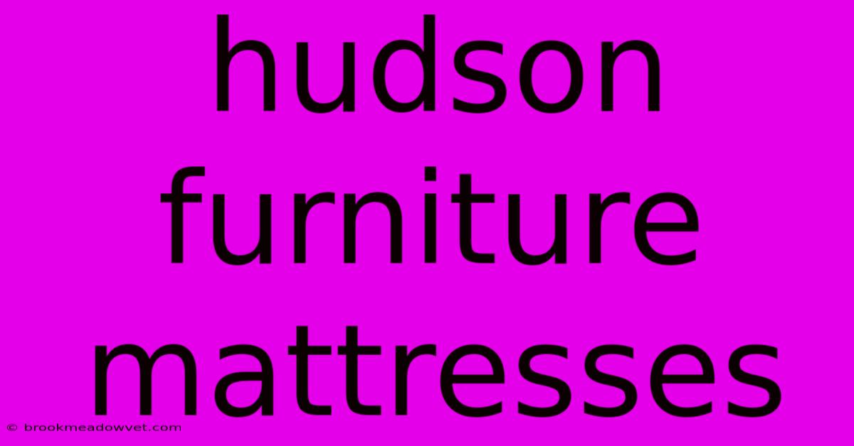 Hudson Furniture Mattresses