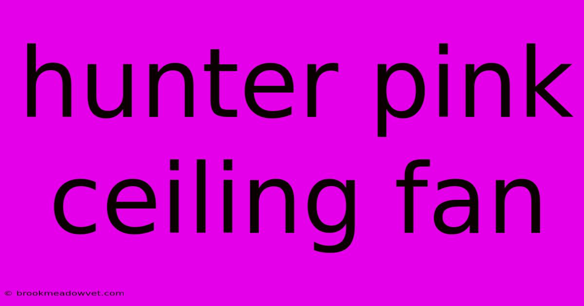 Hunter Pink Ceiling Fan