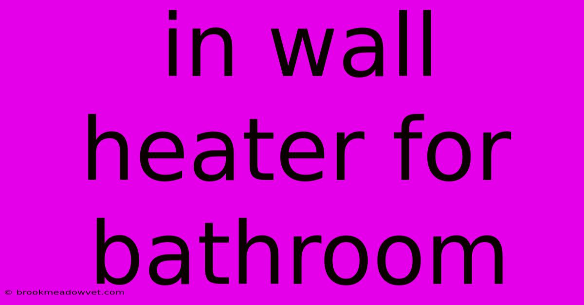 In Wall Heater For Bathroom