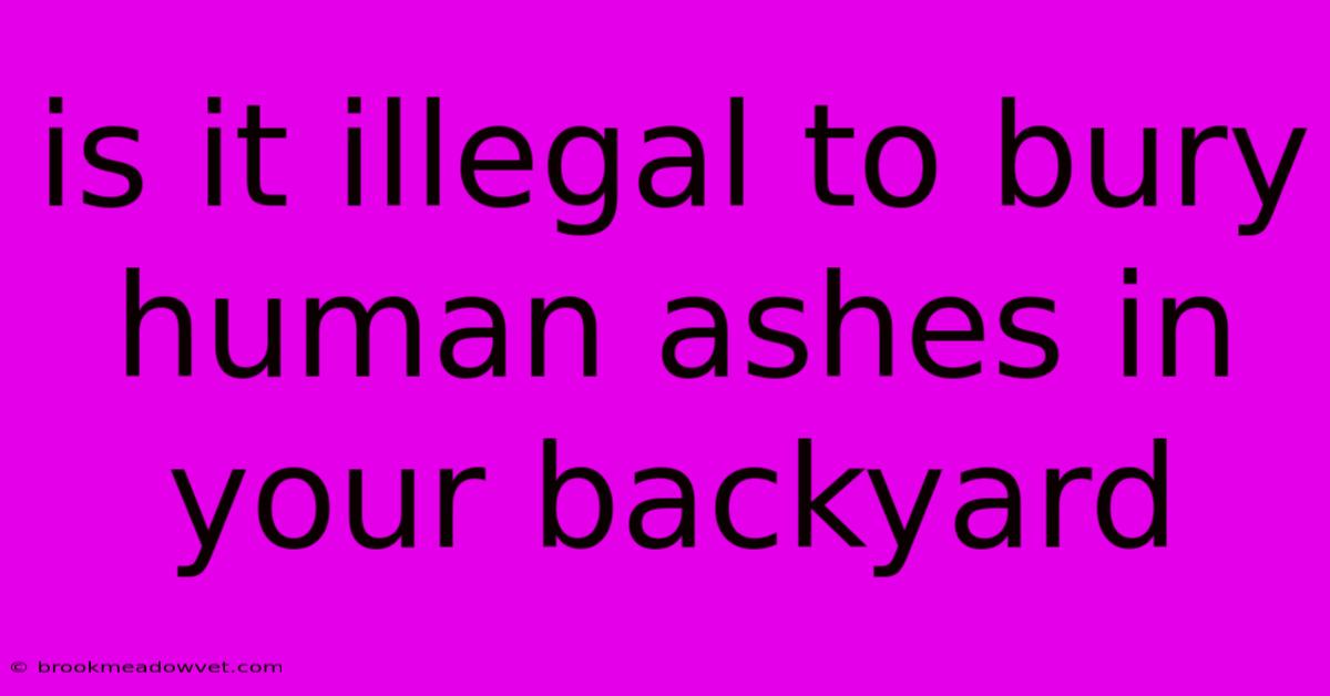 Is It Illegal To Bury Human Ashes In Your Backyard