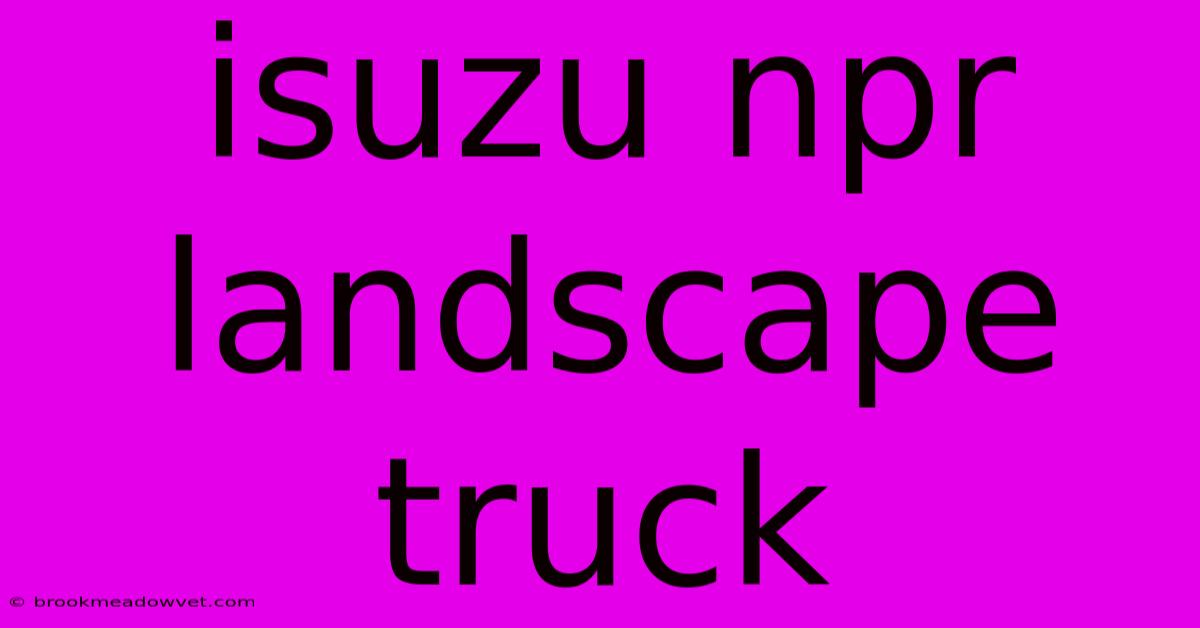 Isuzu Npr Landscape Truck