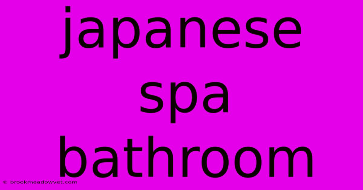 Japanese Spa Bathroom