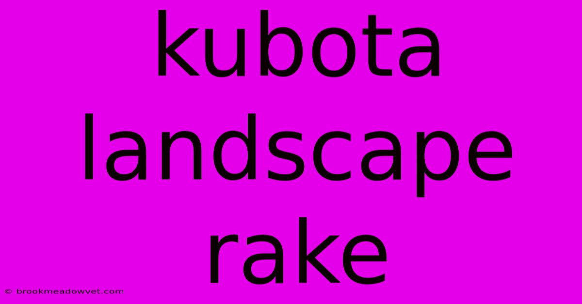 Kubota Landscape Rake