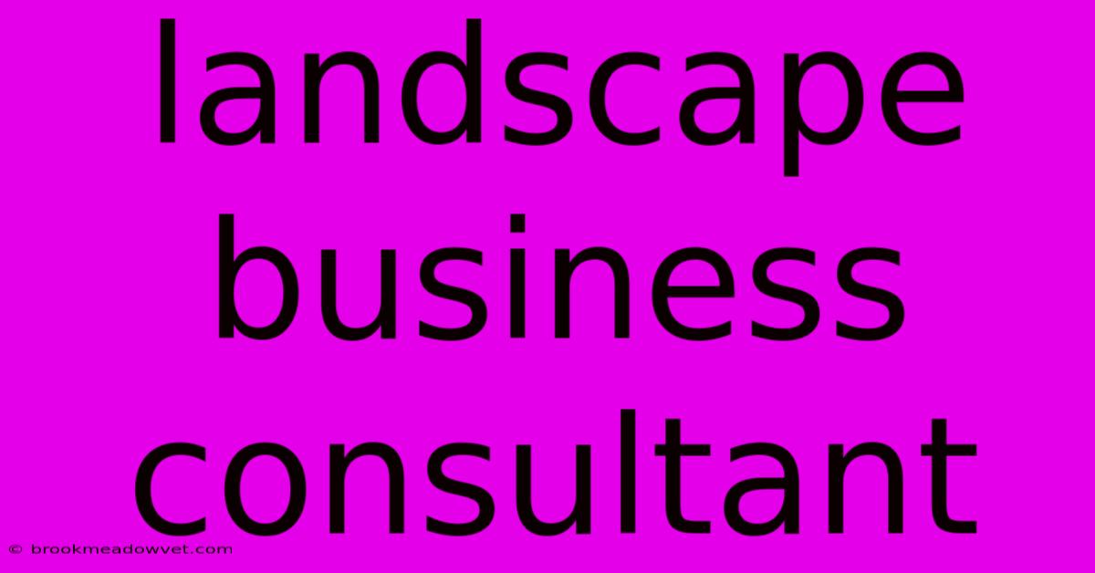 Landscape Business Consultant