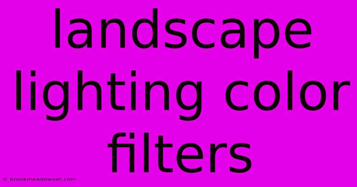 Landscape Lighting Color Filters