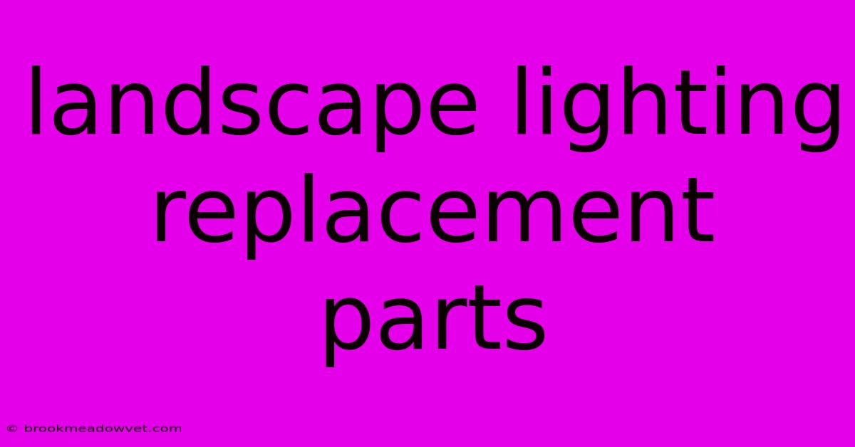 Landscape Lighting Replacement Parts