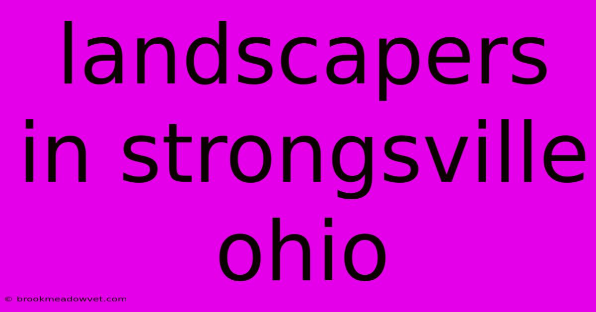 Landscapers In Strongsville Ohio