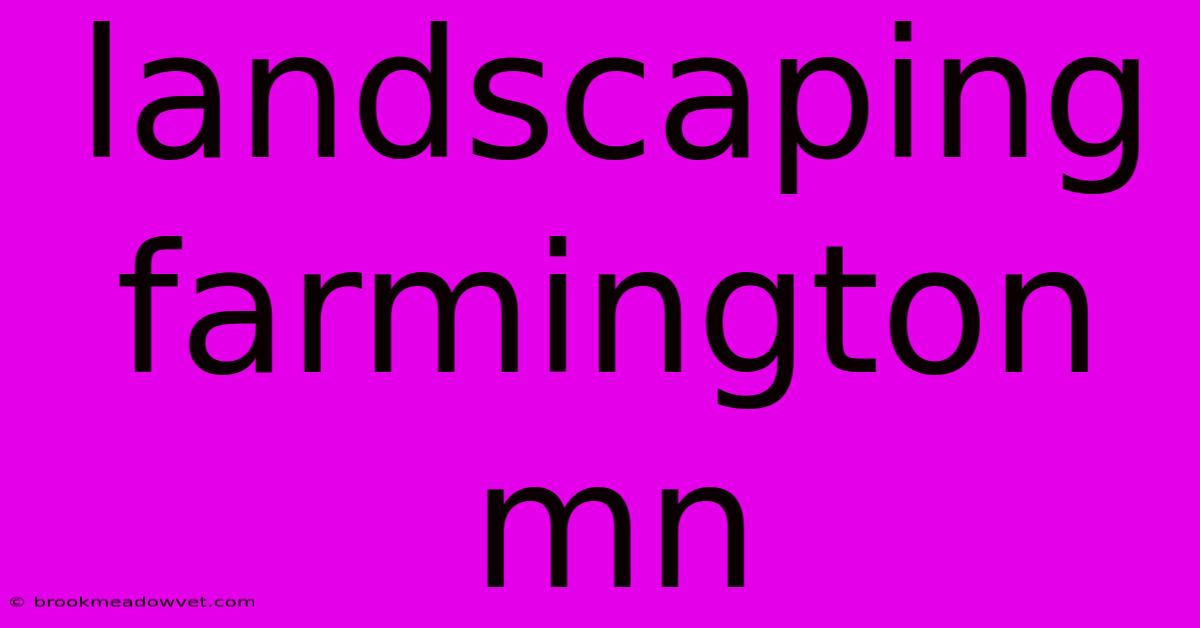 Landscaping Farmington Mn