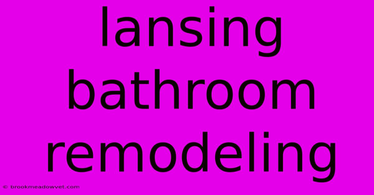 Lansing Bathroom Remodeling