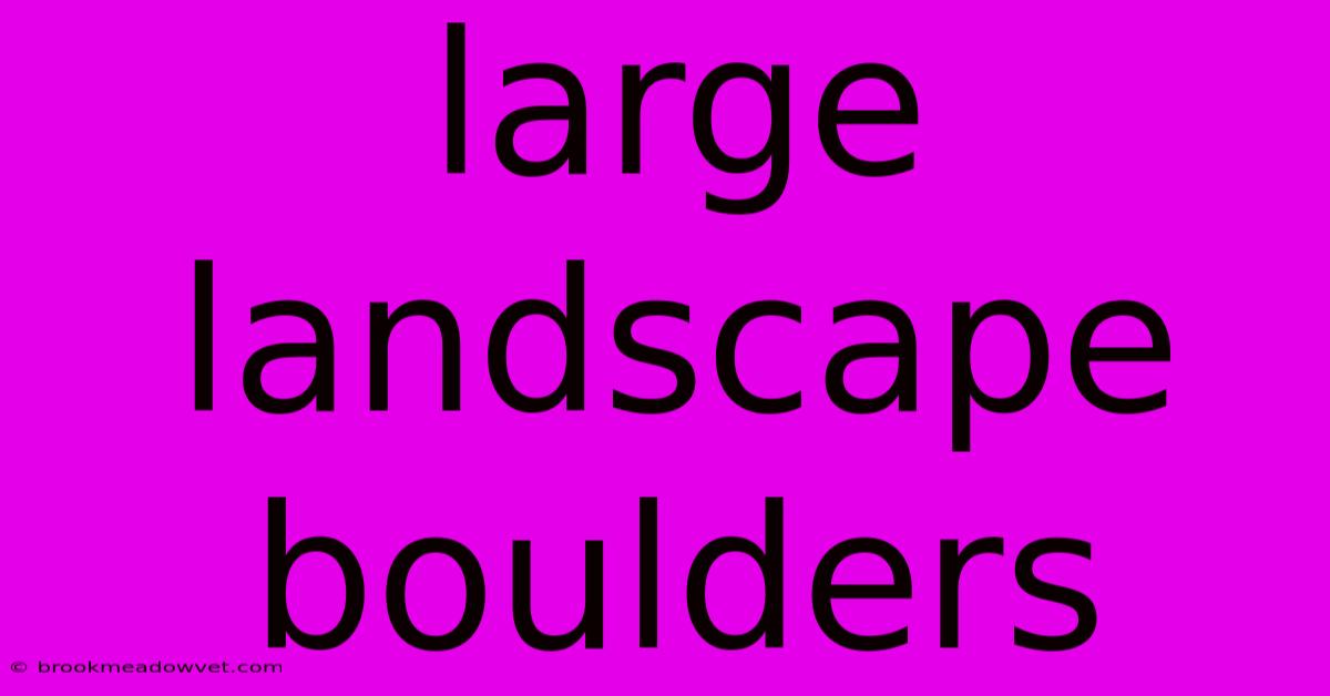 Large Landscape Boulders