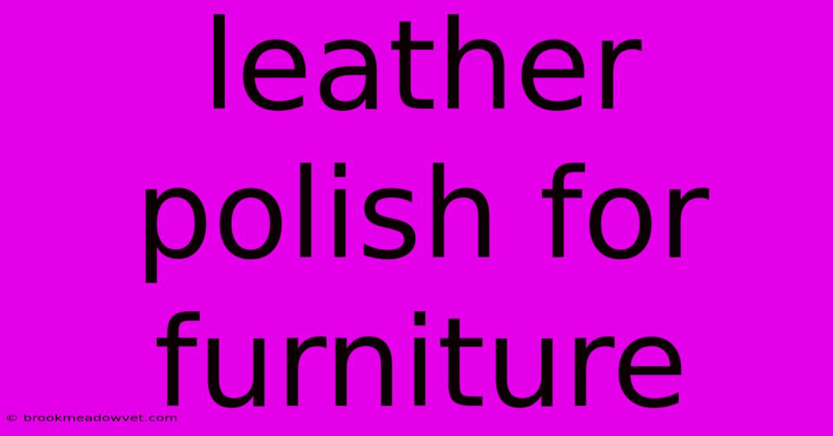 Leather Polish For Furniture