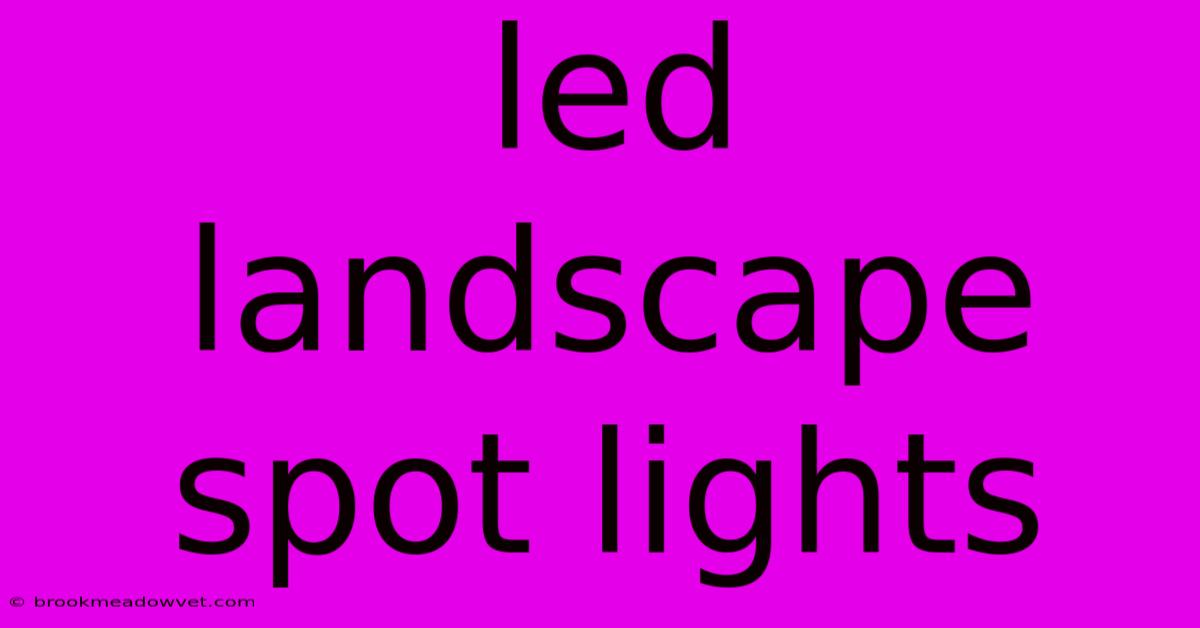 Led Landscape Spot Lights