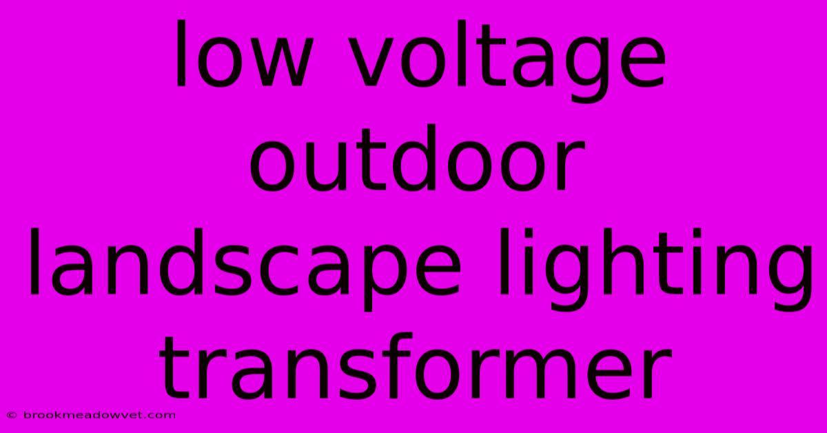 Low Voltage Outdoor Landscape Lighting Transformer