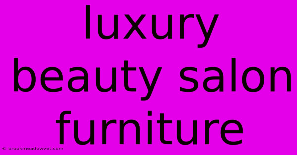 Luxury Beauty Salon Furniture