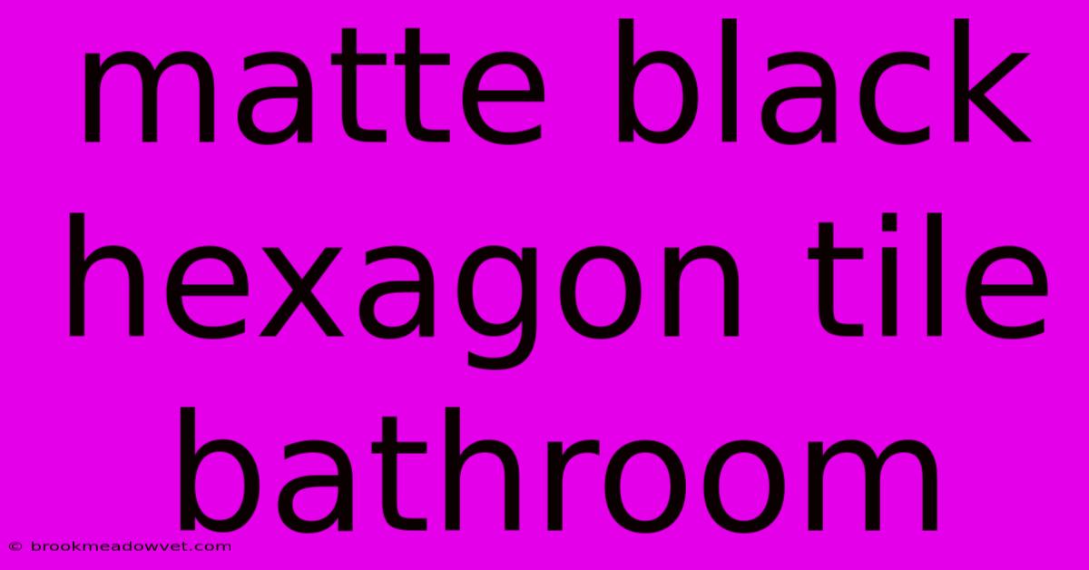 Matte Black Hexagon Tile Bathroom