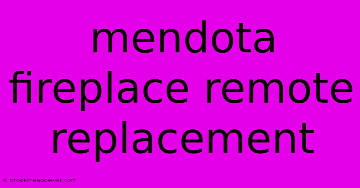 Mendota Fireplace Remote Replacement