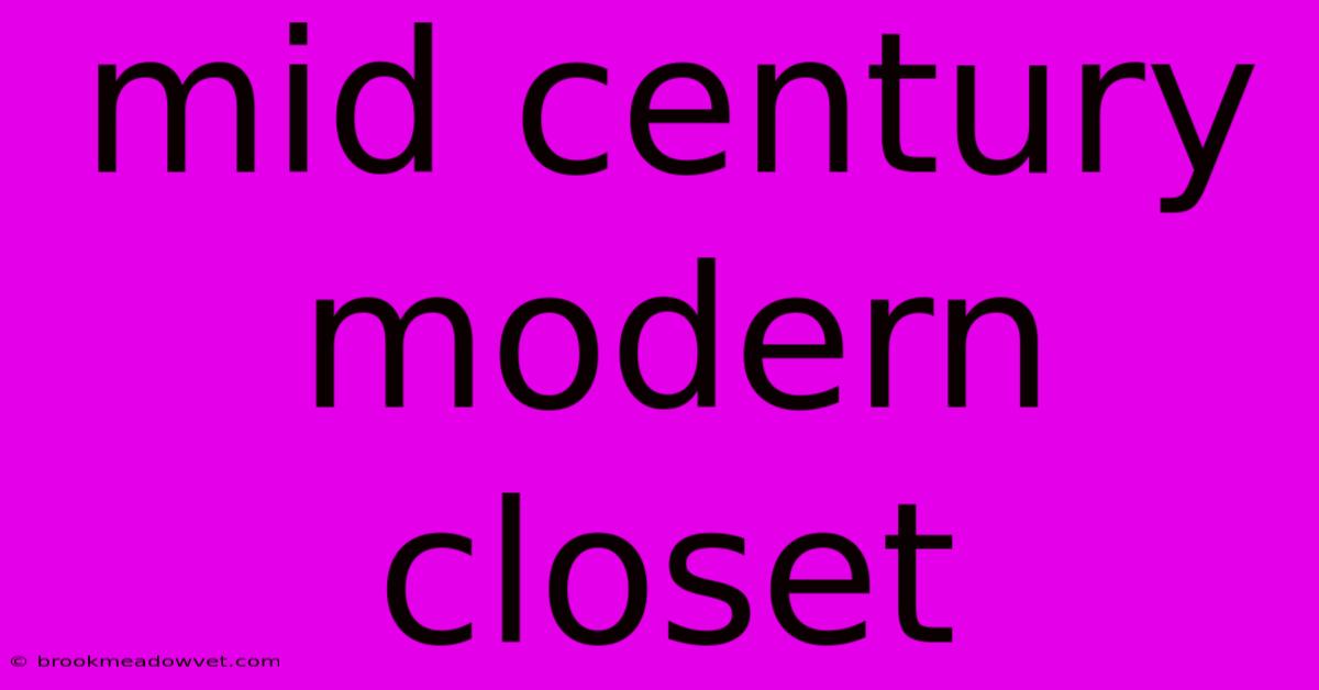 Mid Century Modern Closet