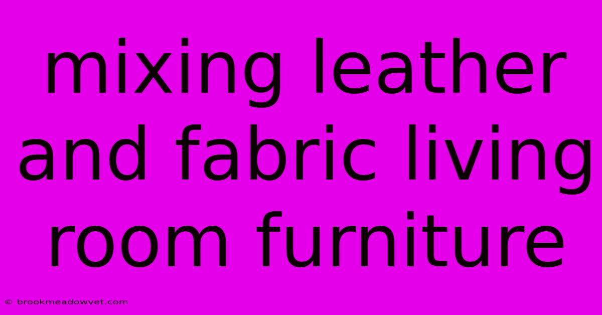 Mixing Leather And Fabric Living Room Furniture