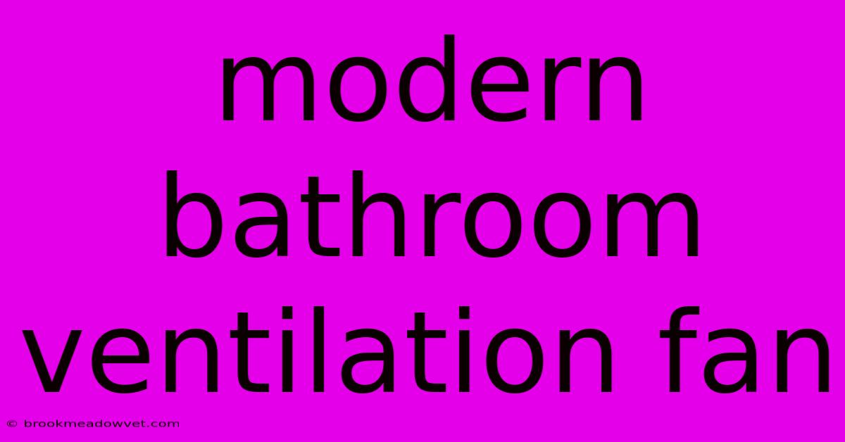 Modern Bathroom Ventilation Fan