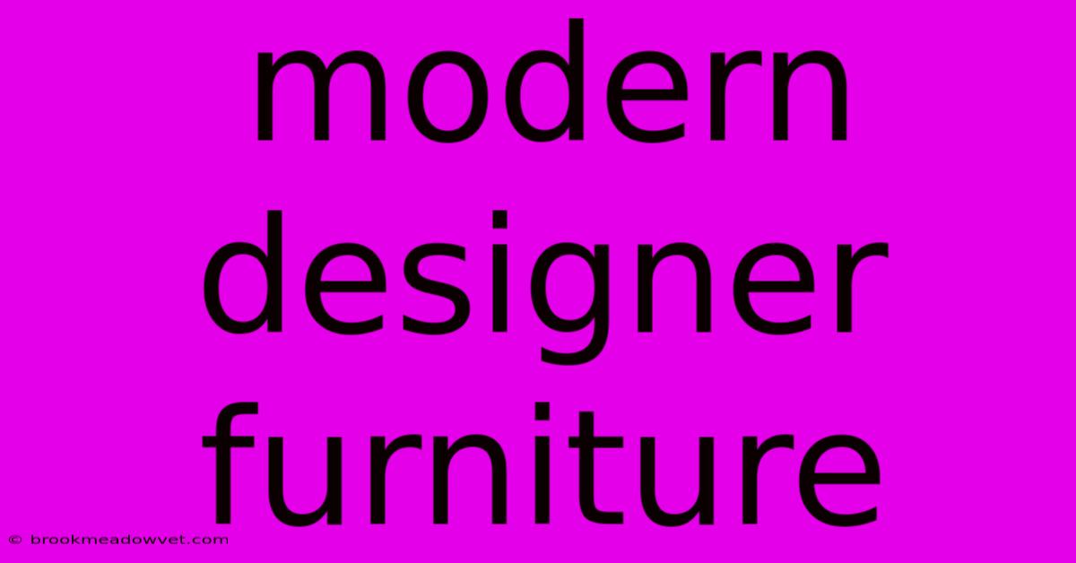 Modern Designer Furniture