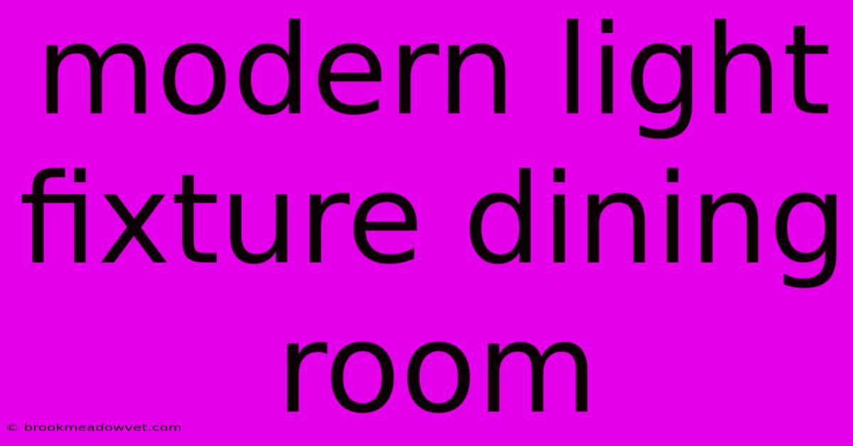 Modern Light Fixture Dining Room