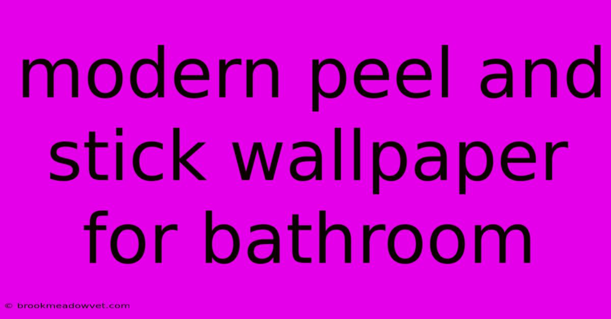 Modern Peel And Stick Wallpaper For Bathroom