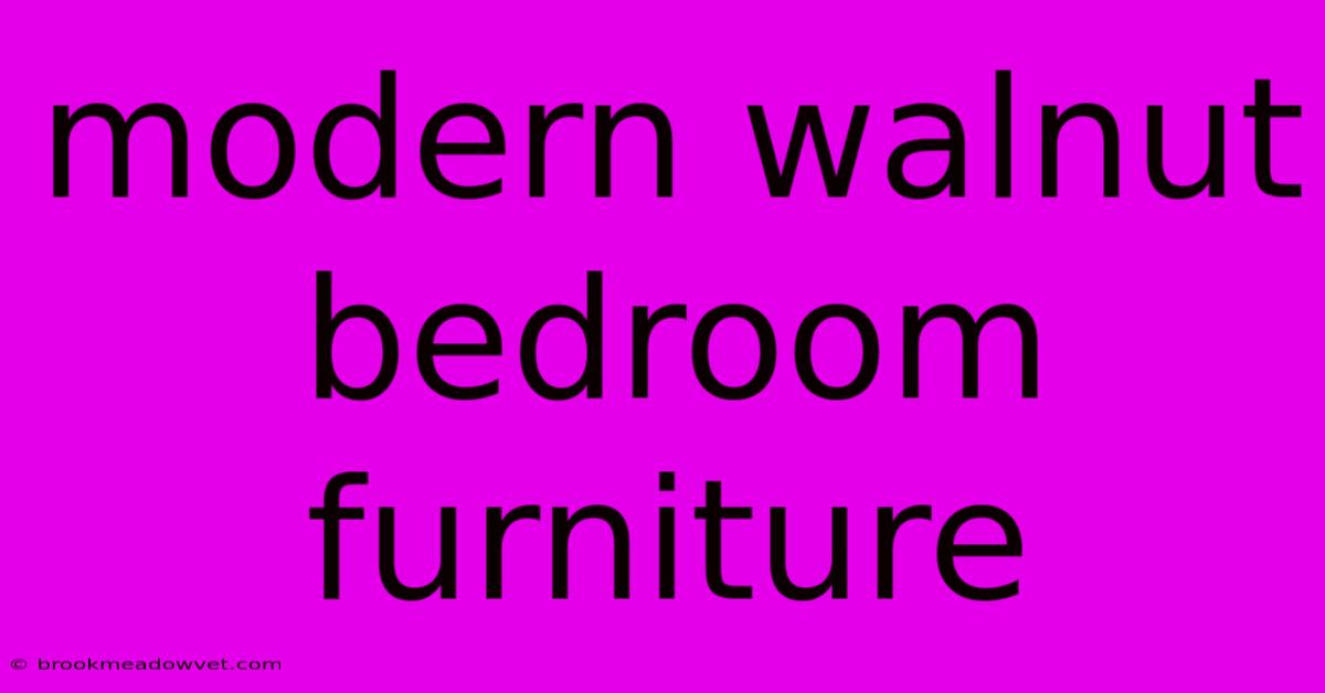 Modern Walnut Bedroom Furniture