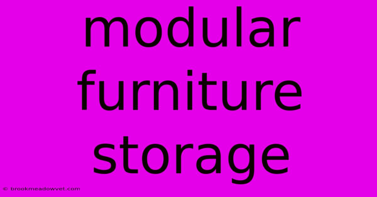 Modular Furniture Storage