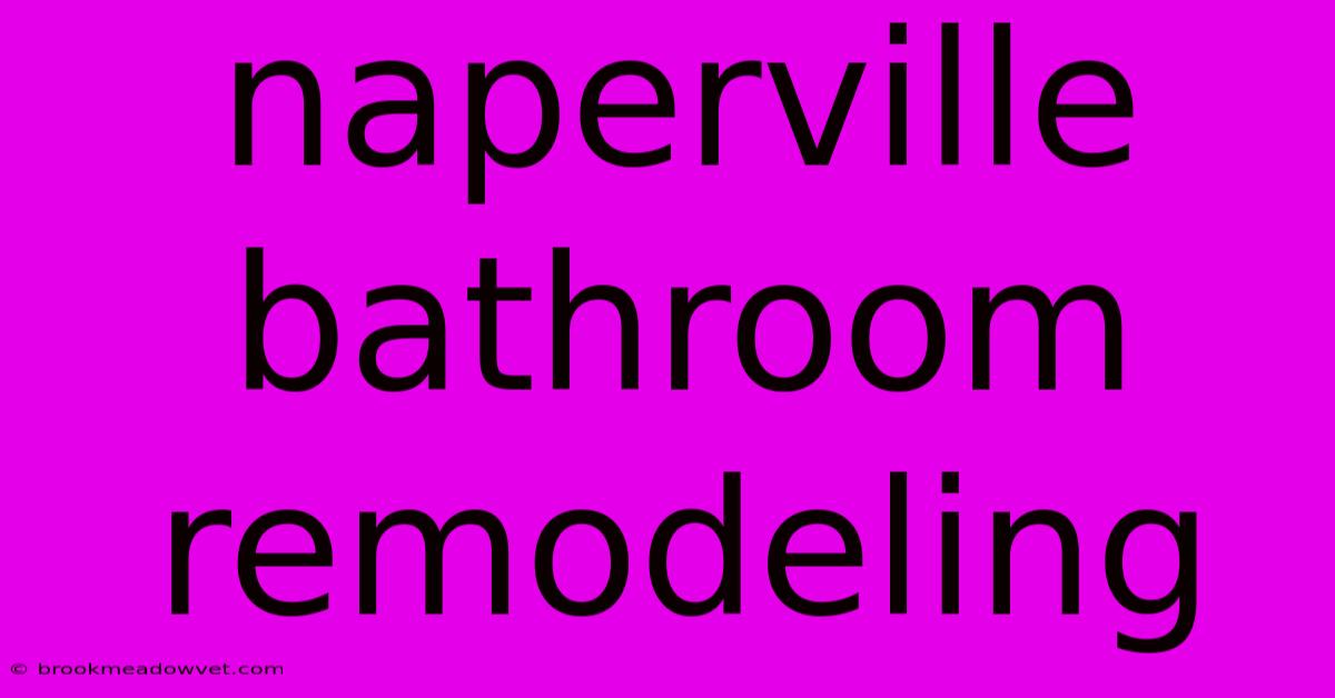 Naperville Bathroom Remodeling