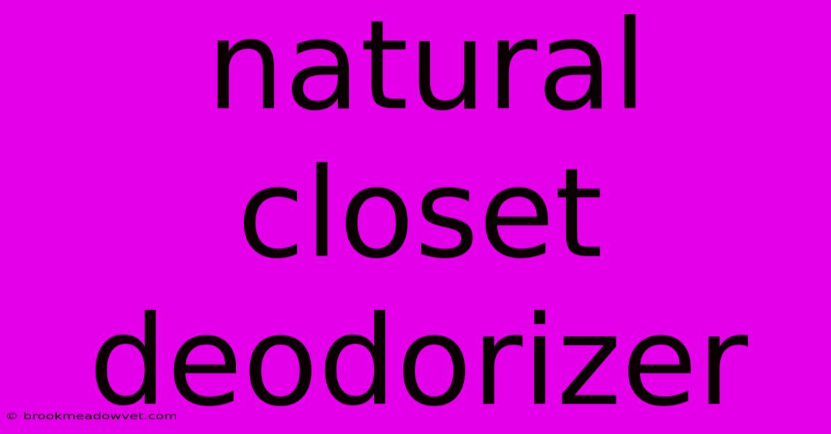 Natural Closet Deodorizer