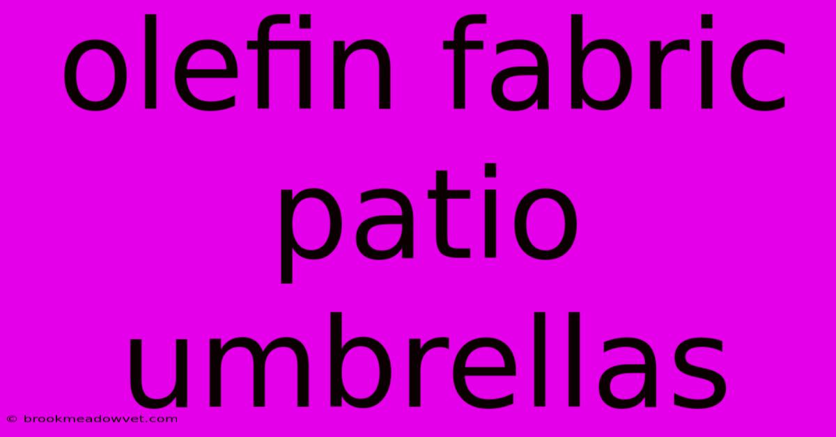 Olefin Fabric Patio Umbrellas