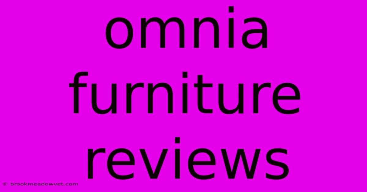 Omnia Furniture Reviews