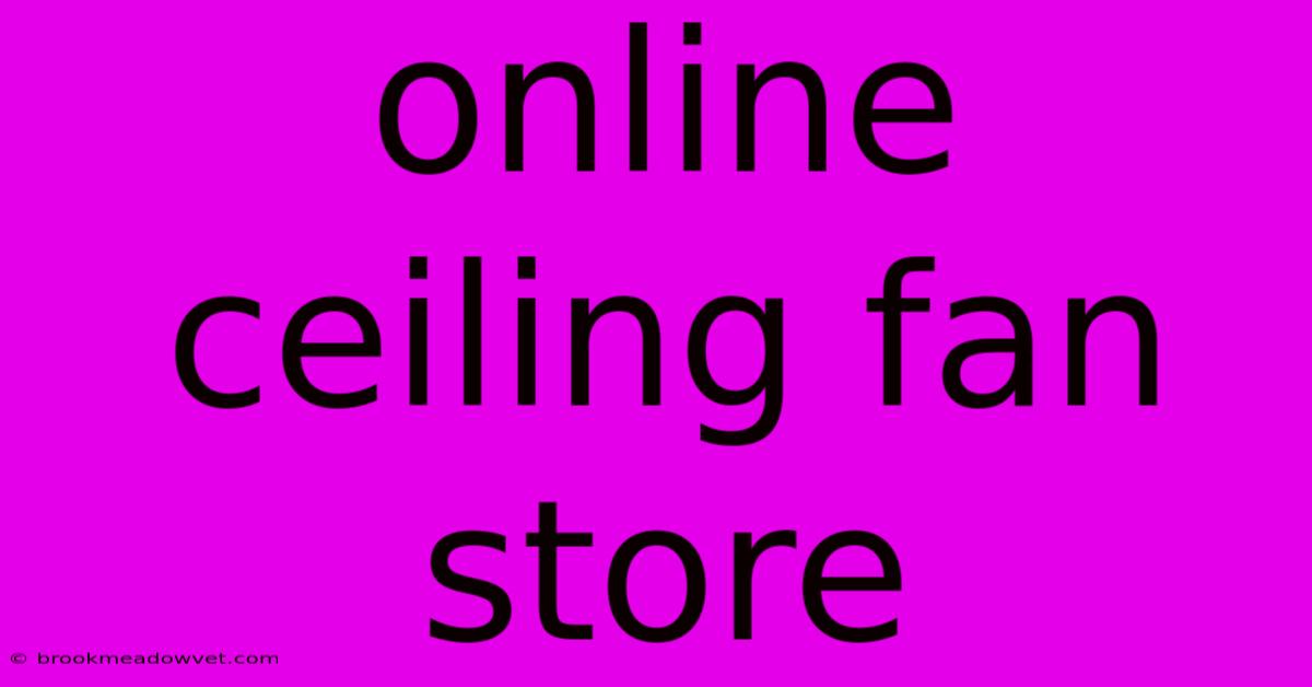 Online Ceiling Fan Store