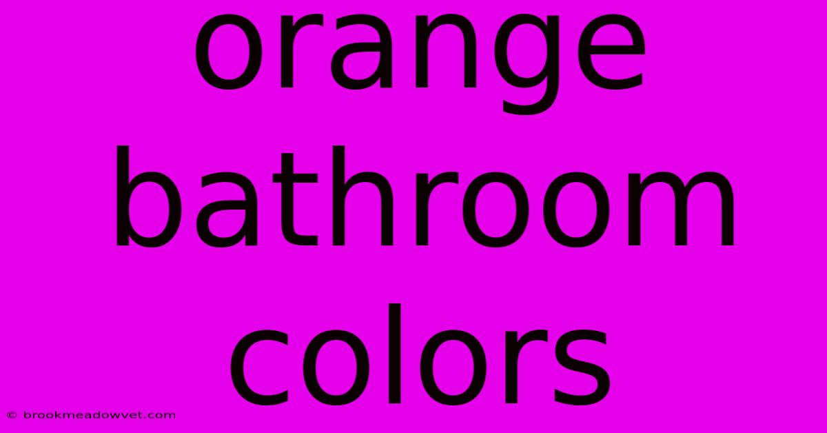 Orange Bathroom Colors