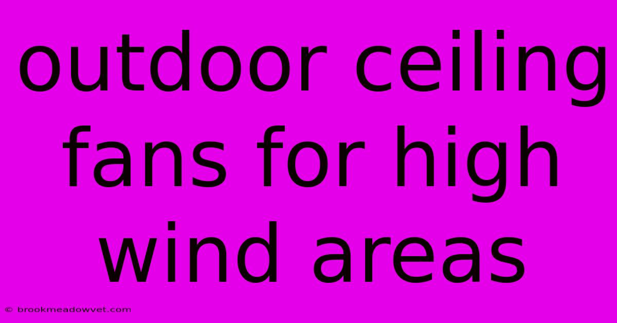 Outdoor Ceiling Fans For High Wind Areas