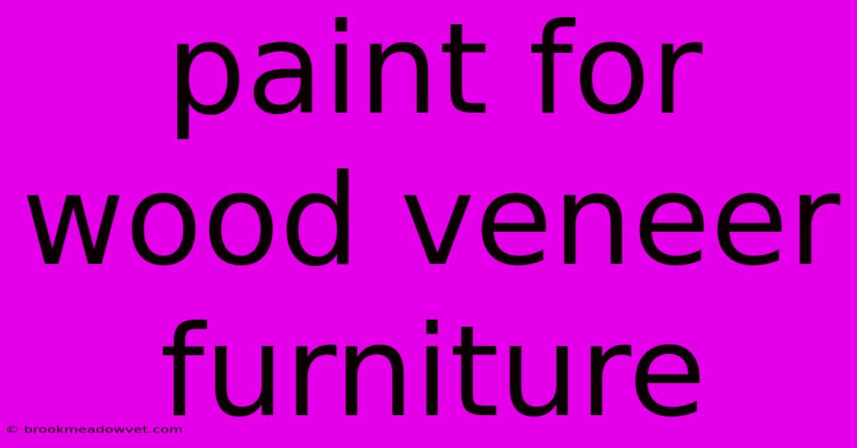 Paint For Wood Veneer Furniture