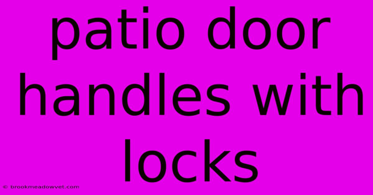 Patio Door Handles With Locks