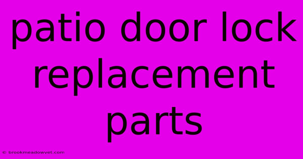 Patio Door Lock Replacement Parts