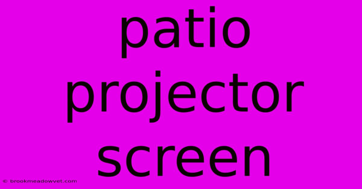 Patio Projector Screen