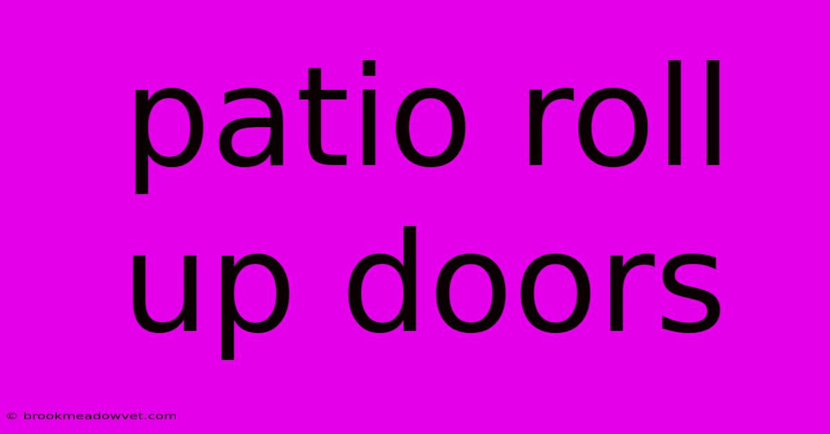 Patio Roll Up Doors