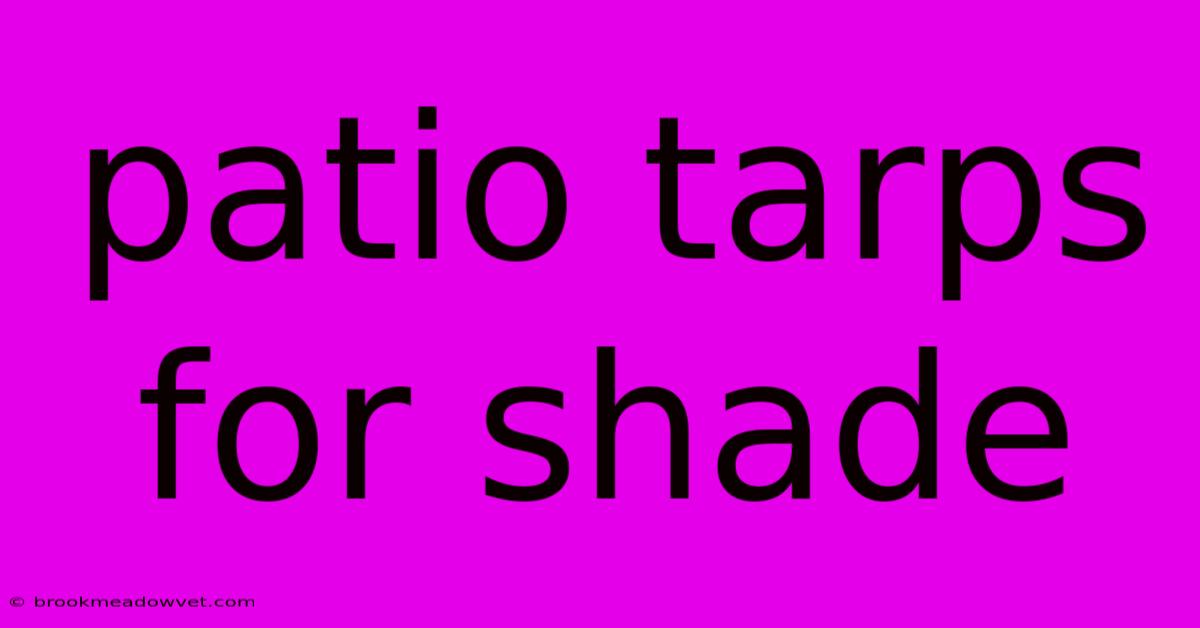 Patio Tarps For Shade